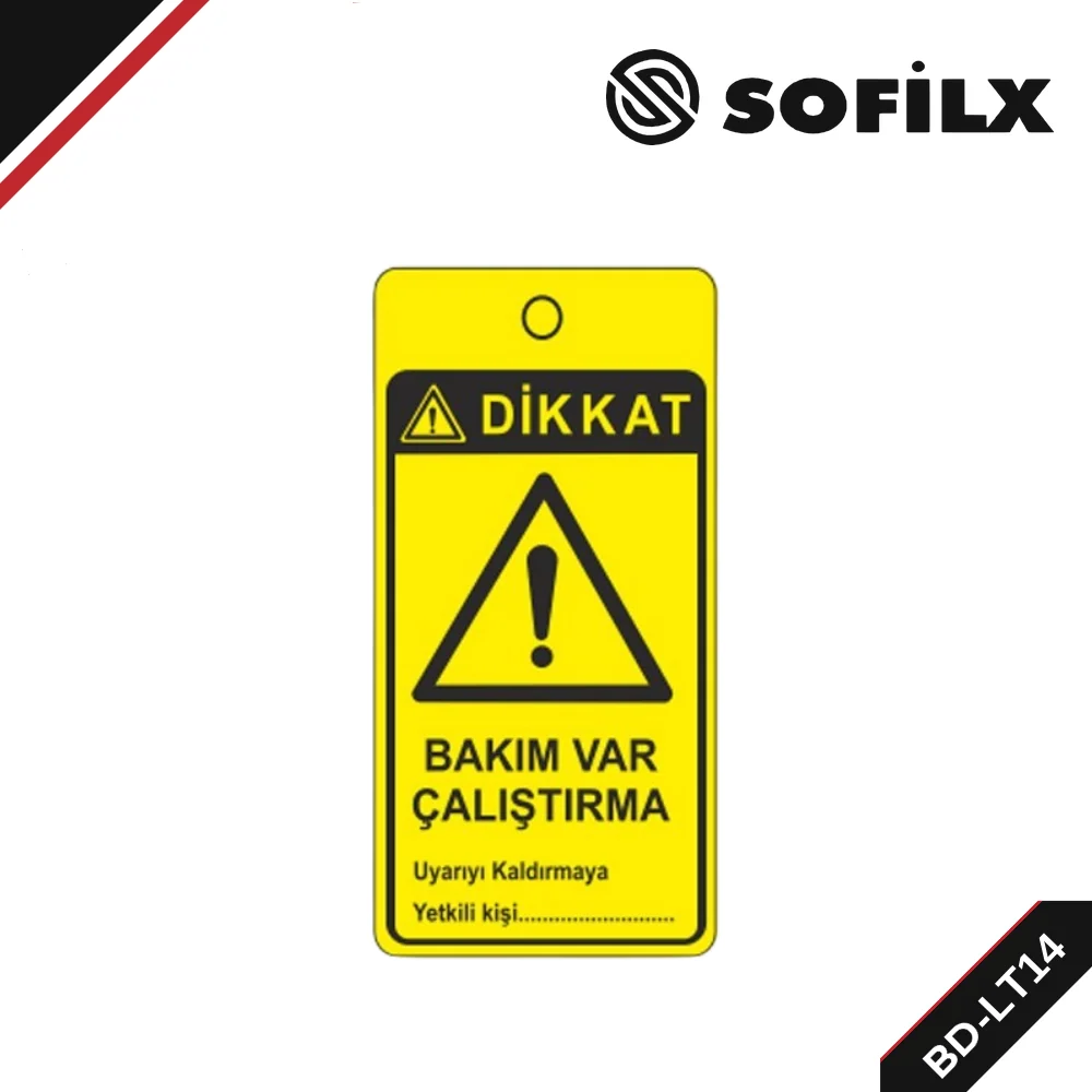 BD-LT14 Dikkat Bakım Var Çalıştırma Askılı Uyarı Etiketi