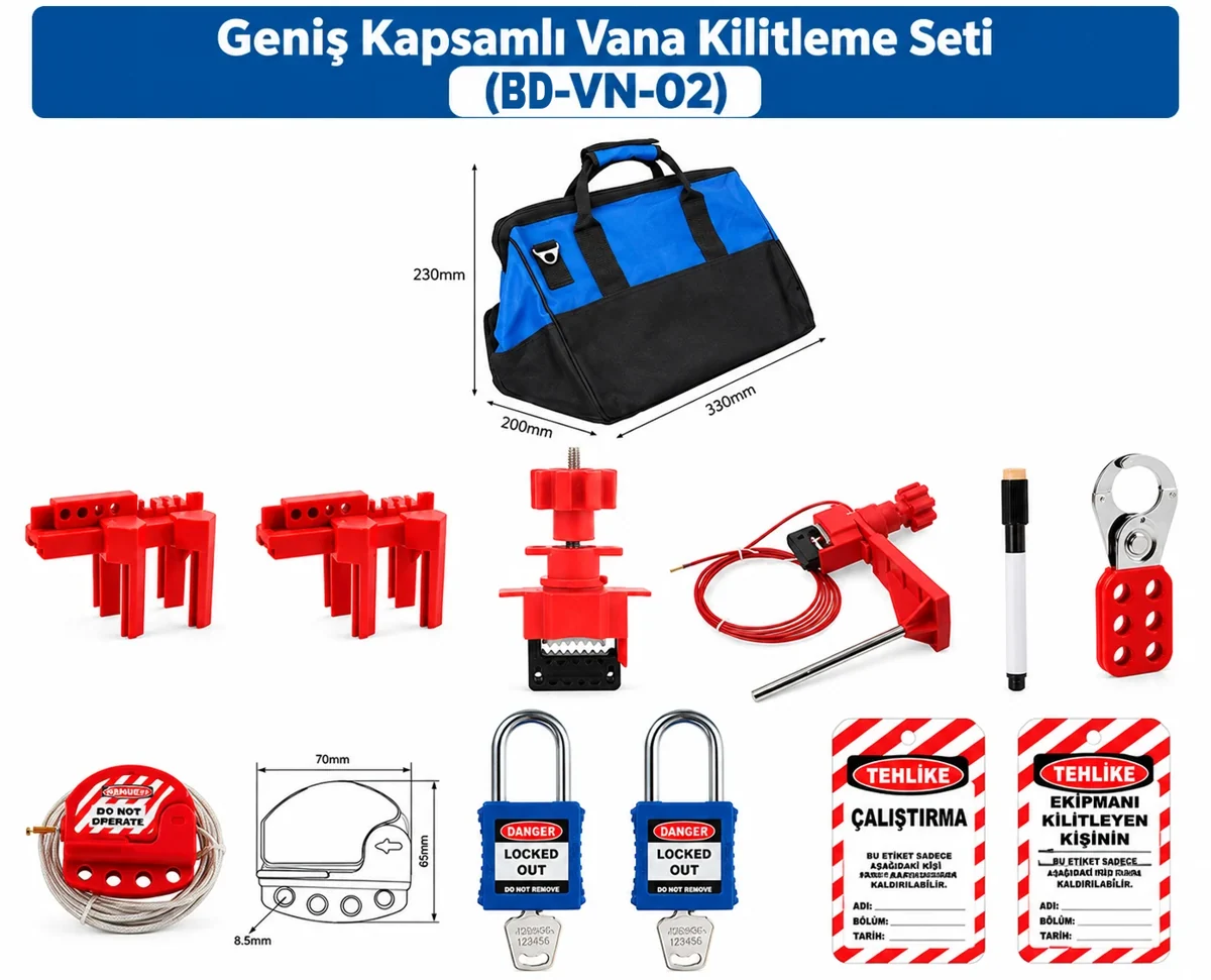 BD-VN-02 Geniş Kapsamlı Vana Kilitleme Seti