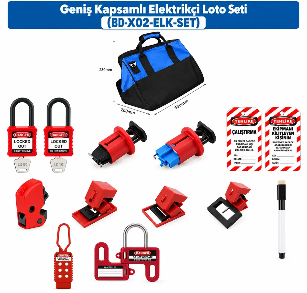 BD-X02-ELK-SET Geniş Kapsamlı Elektrikçi Loto Seti